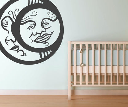 Vinyl Wall Decal Sticker Moon and Sun #OS_MB255