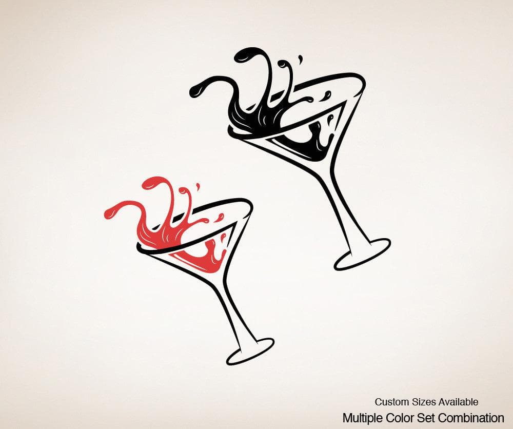 Vinyl Wall Decal Sticker Martini Glass Item #OS_MB125