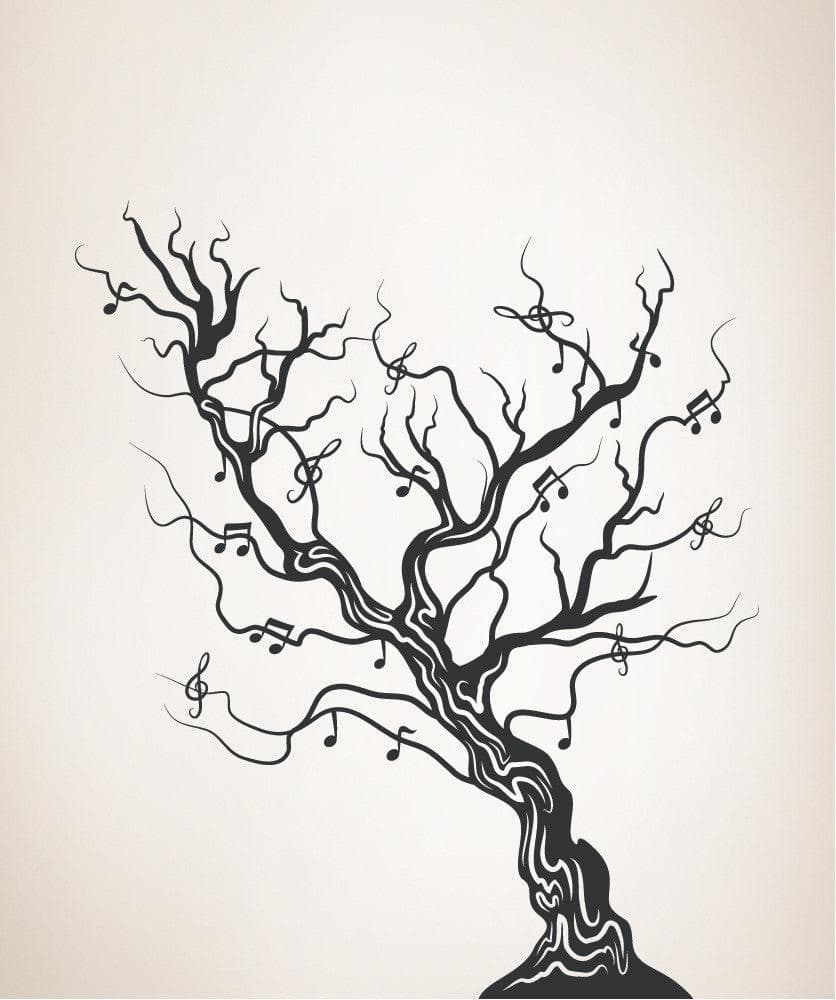 Vinyl Wall Decal Sticker Musical Tree #OS_MB445