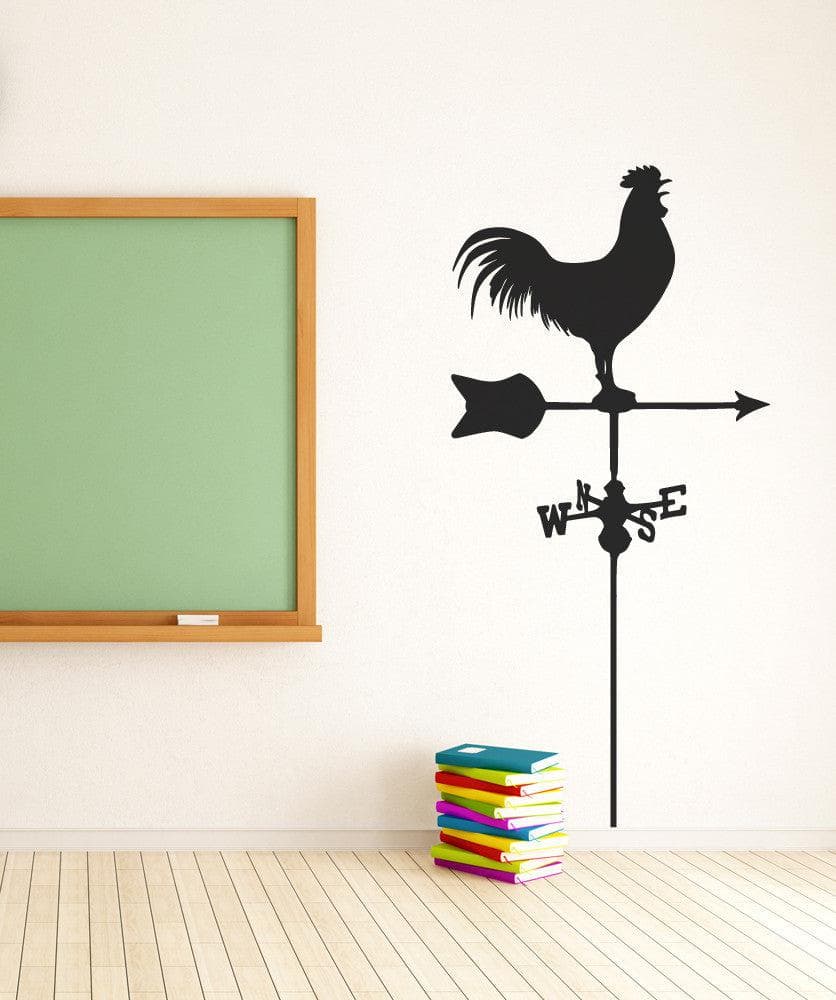 Vinyl Wall Decal Sticker Rooster Wind Dial #OS_MB548