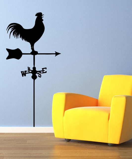 Vinyl Wall Decal Sticker Rooster Wind Dial #OS_MB548
