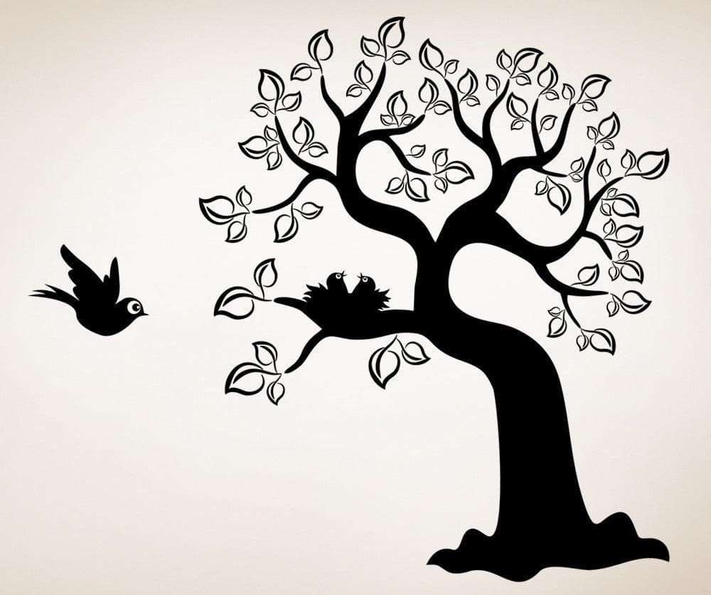 Vinyl Wall Decal Sticker Bird and Tree #OS_ES102