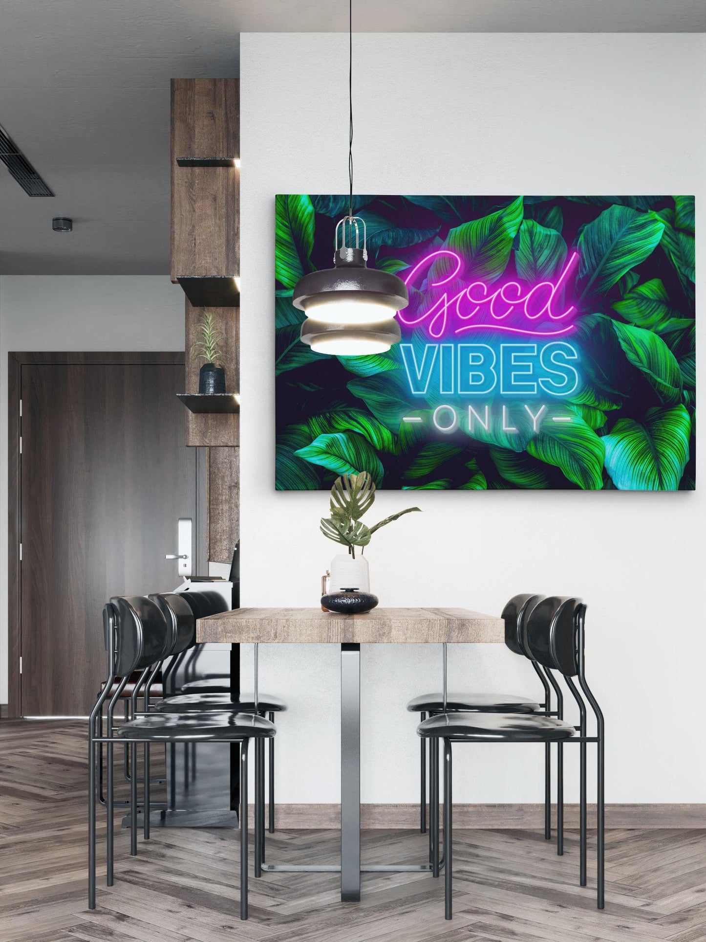 Good Vibes Only Art Canvas. Motivational Quote Stretched Canvas. #C114