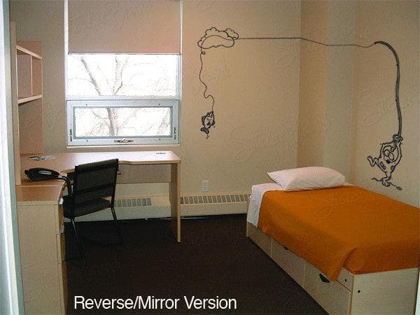 Vinyl Wall Decal Sticker Fishing Pole Frog #476