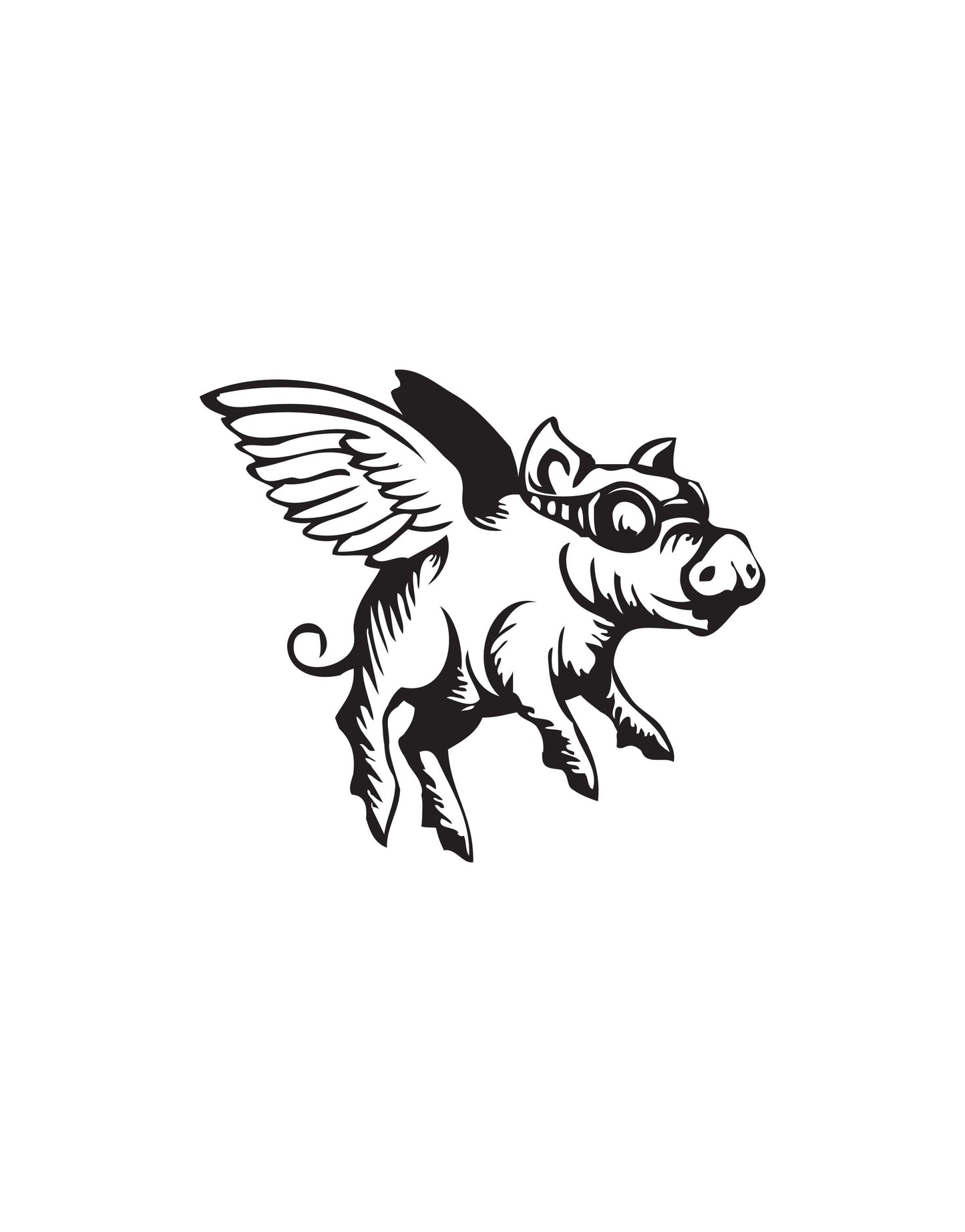 3 Little Pigs Flying Above Clouds Wall Decal. #GFoster130