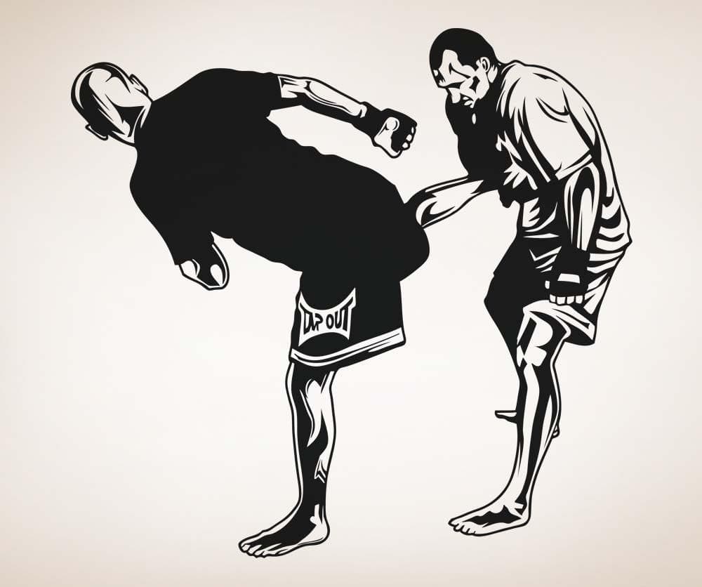 Vinyl Wall Decal Sticker MMA Side Kick Pose #5200