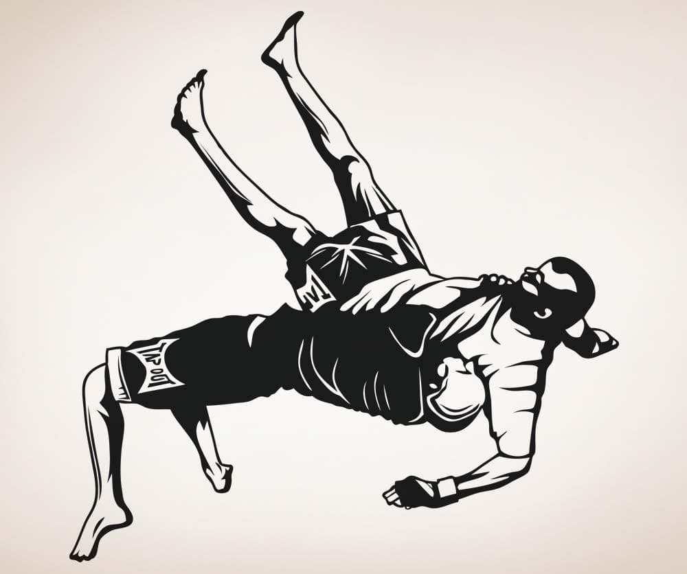 Vinyl Wall Decal Sticker MMA Wrestling Suplex Move #5204