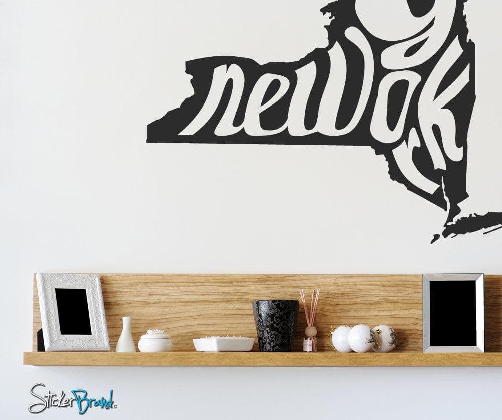 Vinyl Wall Decal Sticker New York State Map #OS_MB170