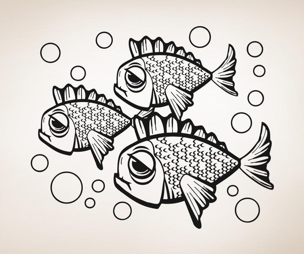 Vinyl Wall Decal Sticker Sad Fish #OS_AA1095