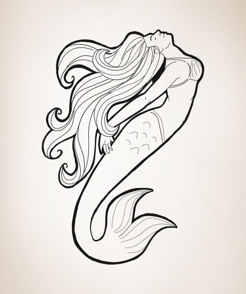 Vinyl Wall Decal Sticker Swimming Mermaid #OS_AA1103