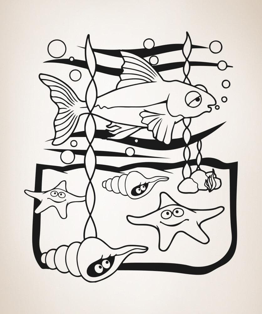 Vinyl Wall Decal Sticker Children's Under the Sea #OS_AA1107