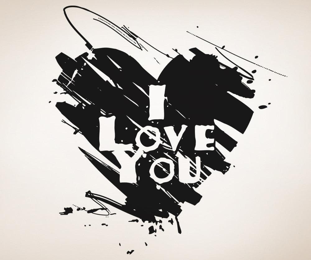 Vinyl Wall Decal Sticker I Love You Heart #OS_AA1119