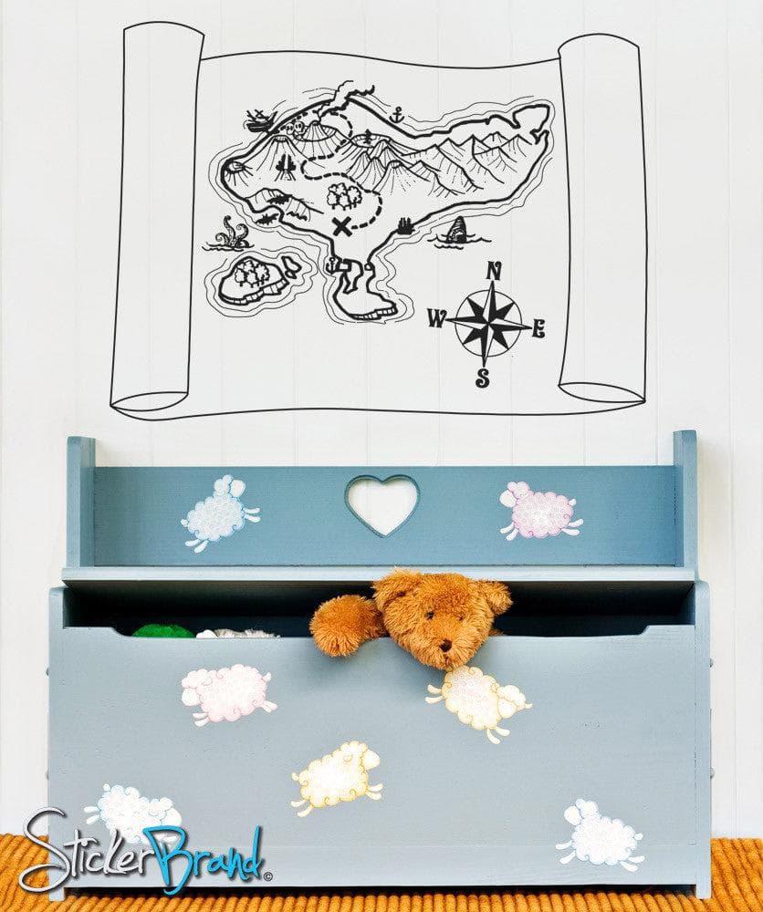Vinyl Wall Decal Sticker Pirate Map #OS_AA112