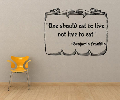 Vinyl Wall Decal Sticker Benjamin Franklin Quote #OS_AA1143