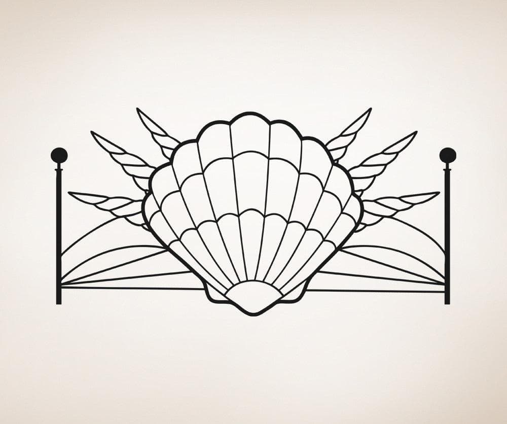Vinyl Wall Decal Sticker Seashells Headboard #OS_AA1162