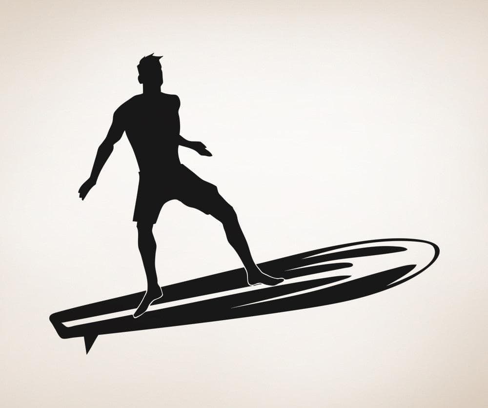 Vinyl Wall Decal Sticker Long Board Surfer #OS_AA1229