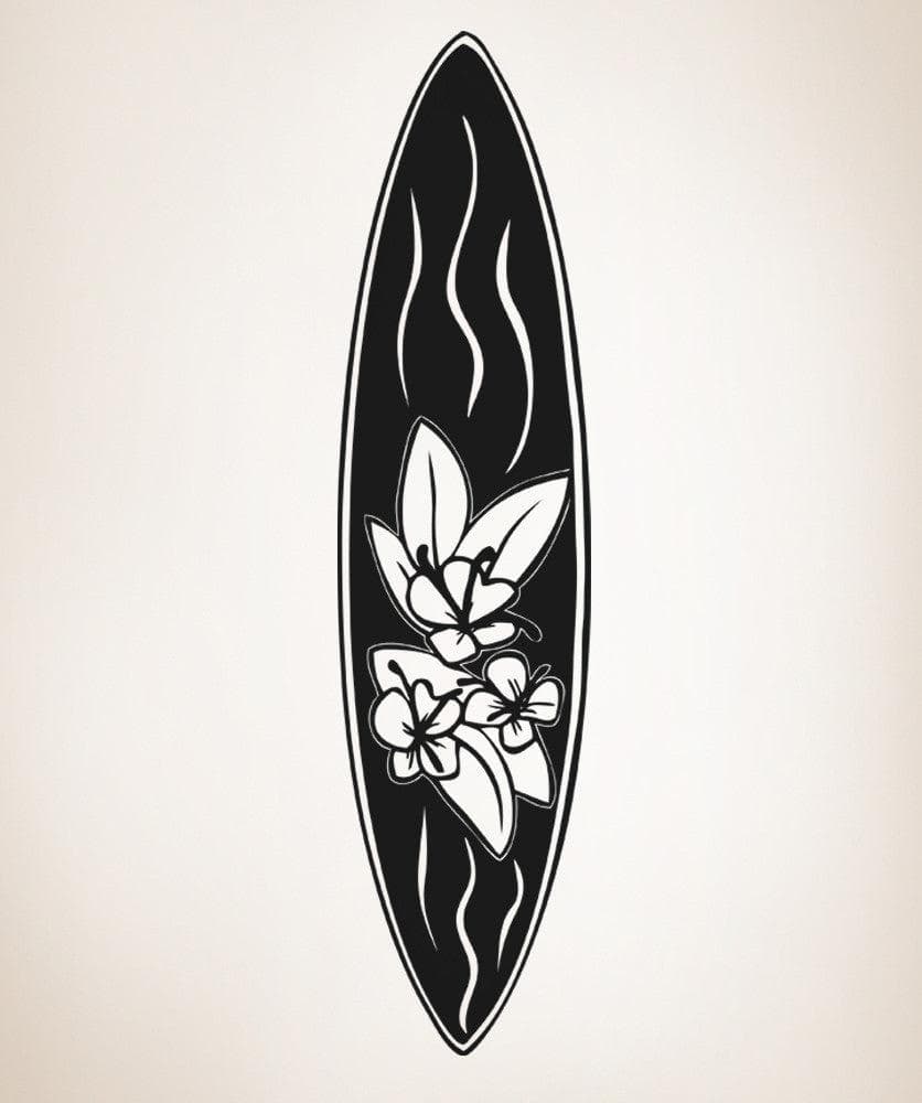 Vinyl Wall Decal Sticker Floral Surfboard #OS_AA1239