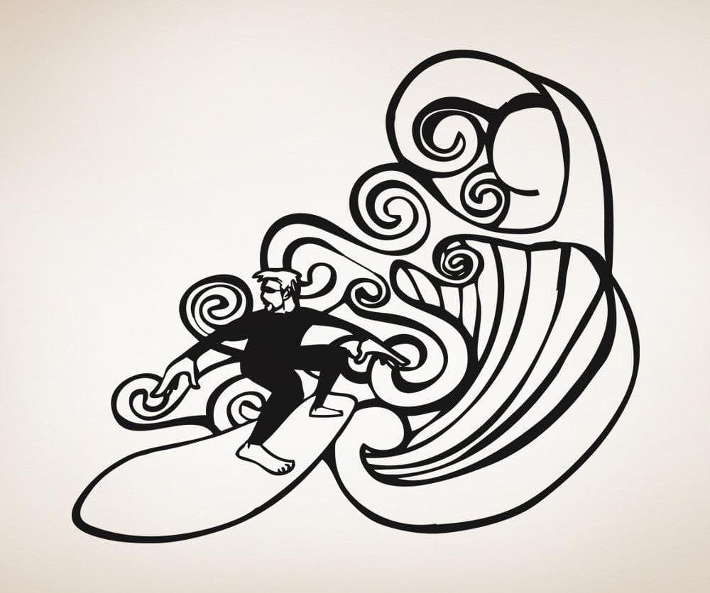 Vinyl Wall Decal Sticker Surfer #OS_AA1243