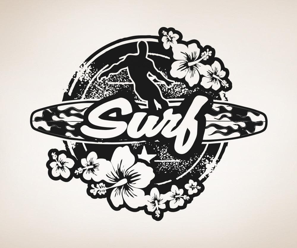 Vinyl Wall Decal Sticker Surf Sign #OS_AA1245