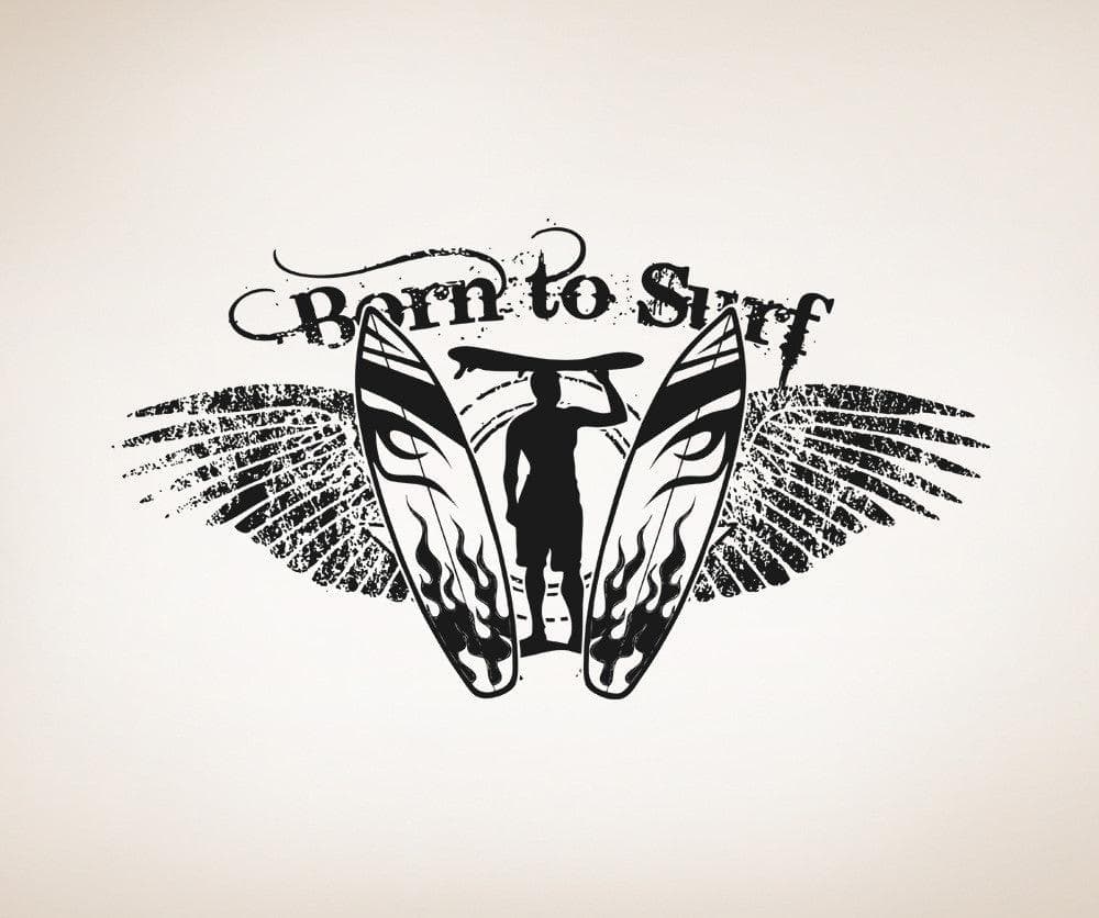Vinyl Wall Decal Sticker Born to Surf #OS_AA1248