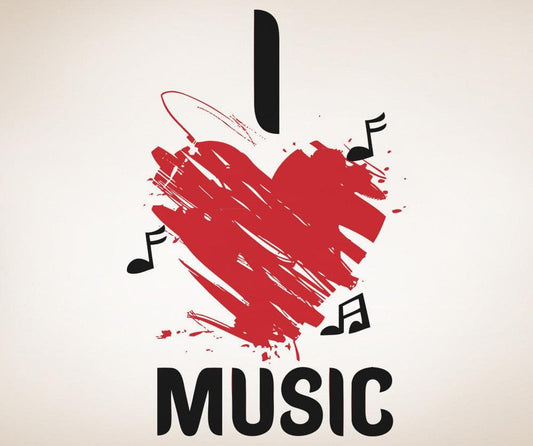 I Heart Music Wall Decal #OS_AA1264