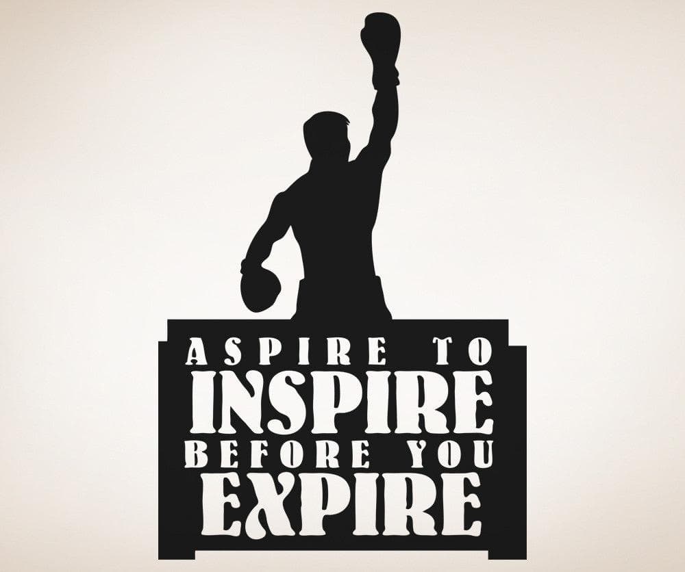 Vinyl Wall Decal Sticker Aspire to Inspire Boxing #OS_AA1266