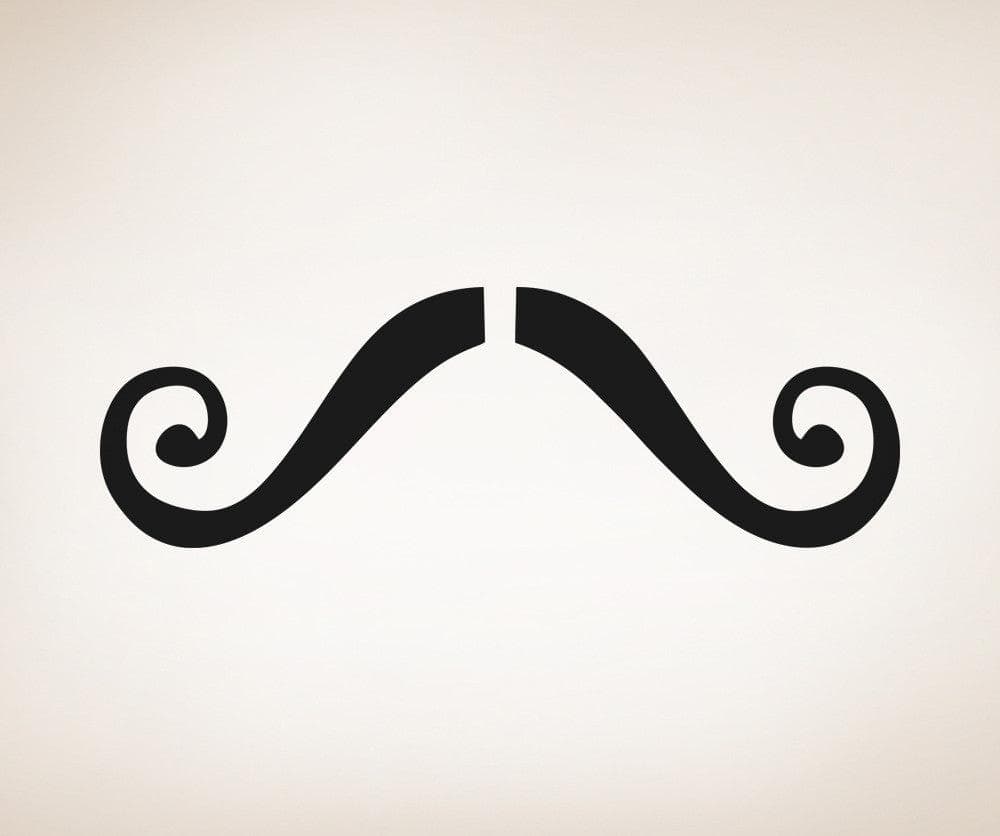 Vinyl Wall Decal Sticker Curly Mustache #OS_AA1321