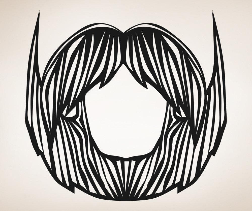 Vinyl Wall Decal Sticker Big Bushy Beard #OS_AA1328