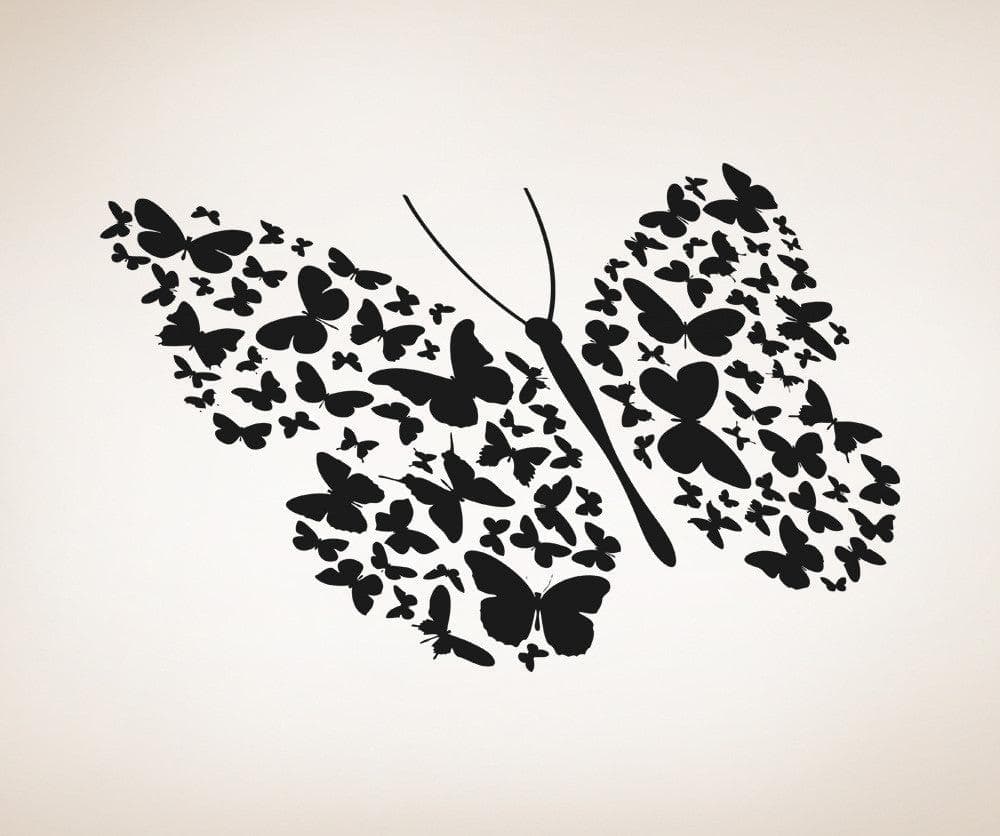 Vinyl Wall Decal Sticker Many Butterflies #OS_AA1335