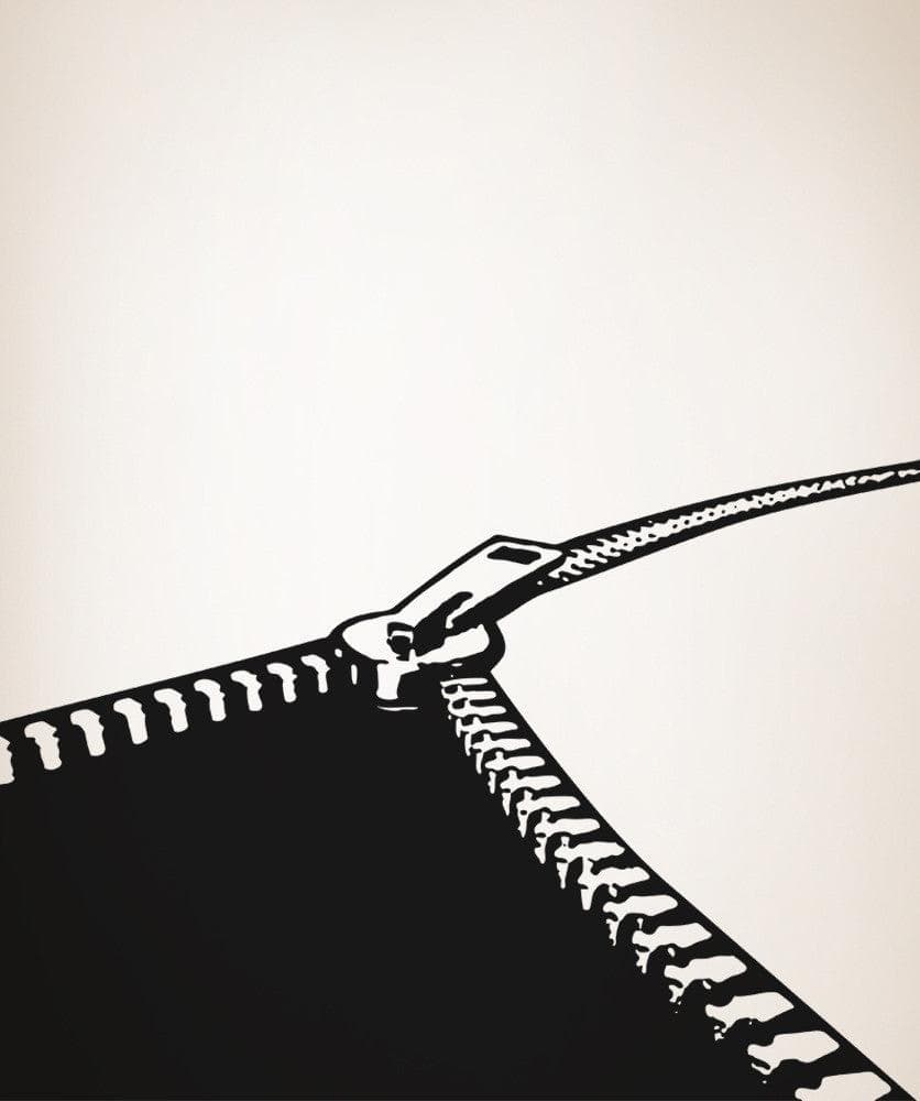Vinyl Wall Decal Sticker Opening Curvy Zipper #OS_AA1340