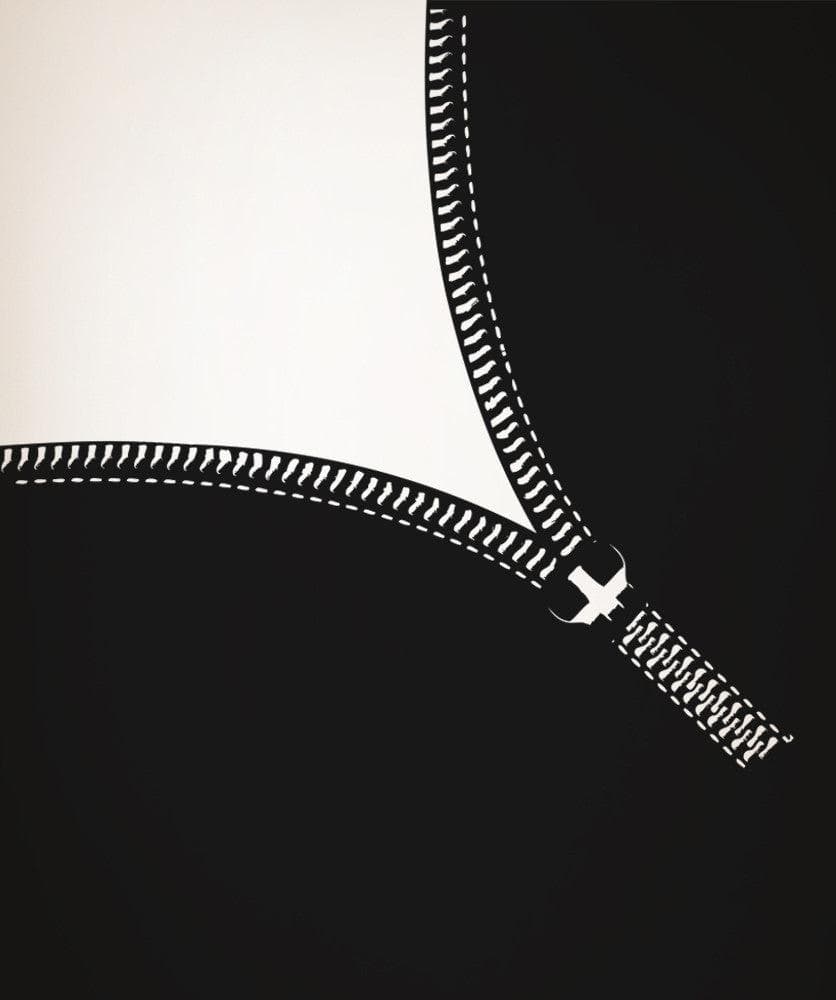 Vinyl Wall Decal Sticker Opening Diagonal Zipper #OS_AA1341