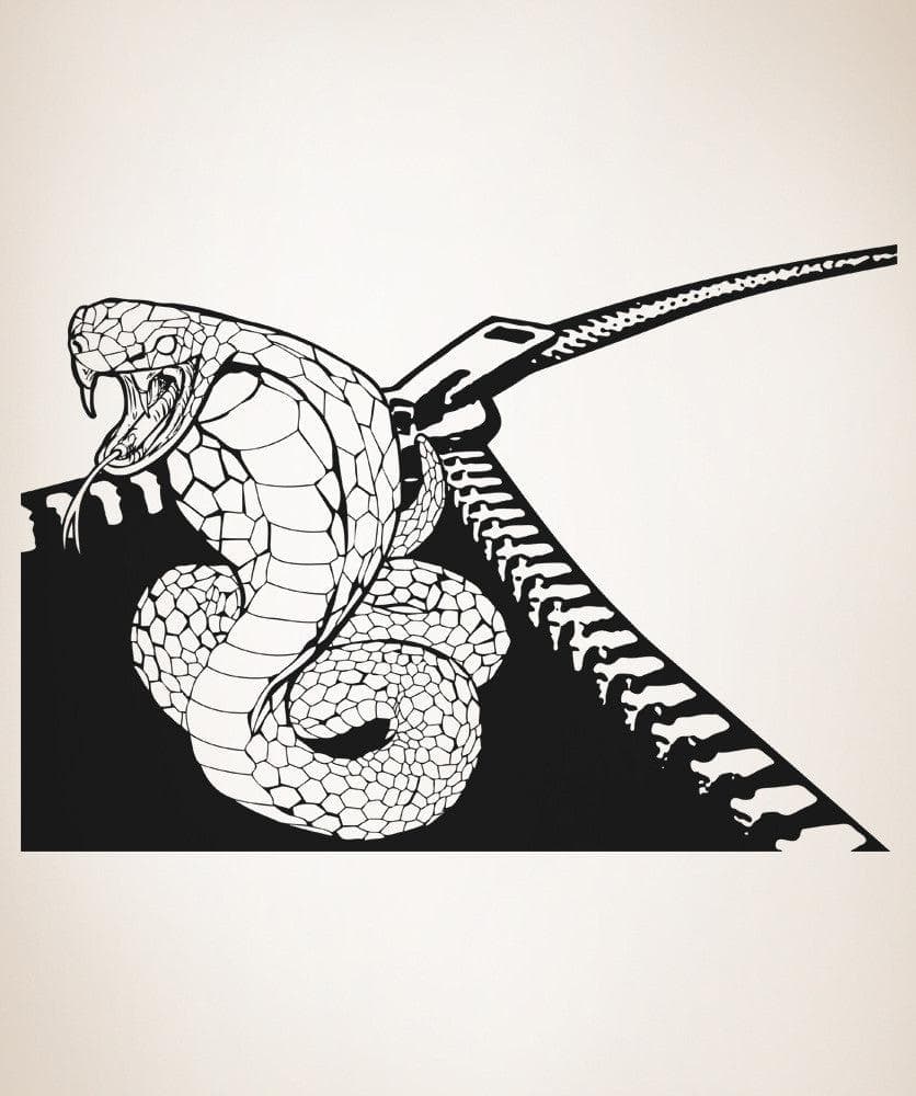 Vinyl Wall Decal Sticker Cobra Zipper #OS_AA1348
