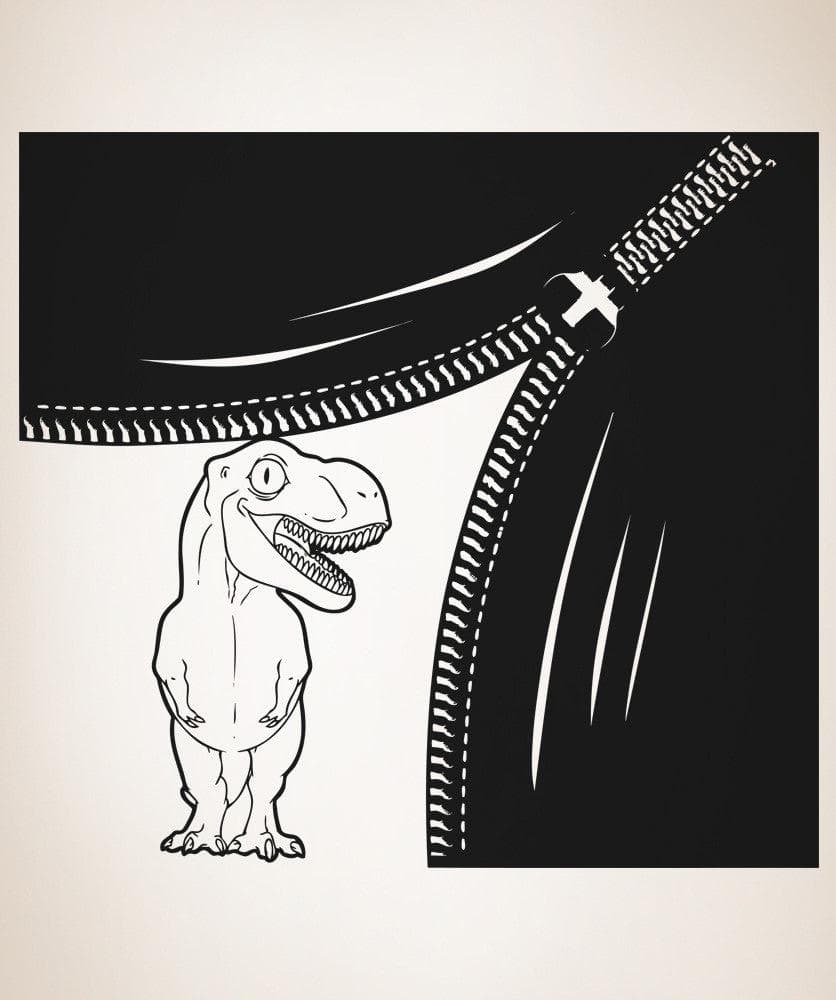 Vinyl Wall Decal Sticker Happy Dino Zipper #OS_AA1352