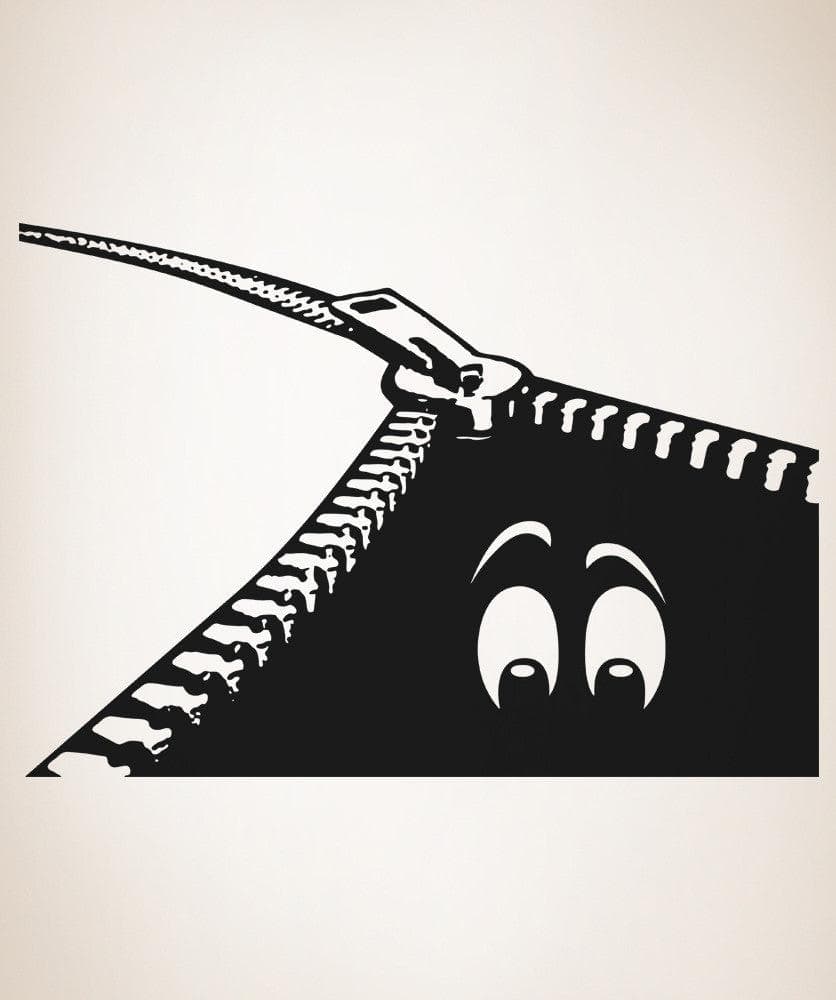 Vinyl Wall Decal Sticker Cartoon Eyes in Zipper #OS_AA1354