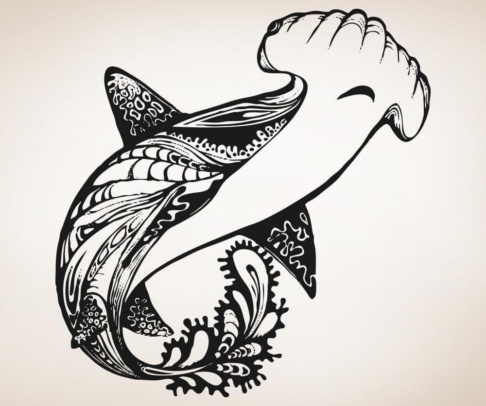 Vinyl Wall Decal Sticker Abstract Hammerhead #OS_AA1382