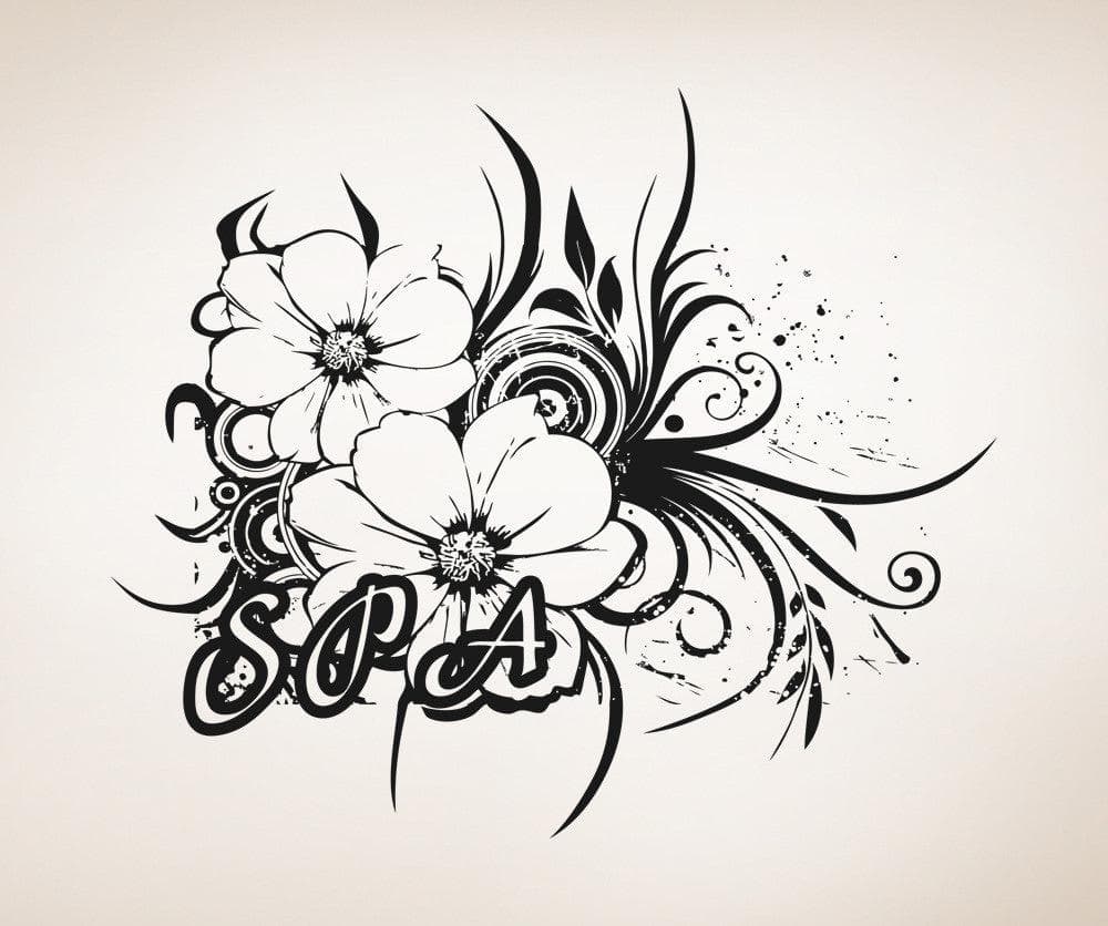 Vinyl Wall Decal Sticker Spa Flowers #OS_AA1394