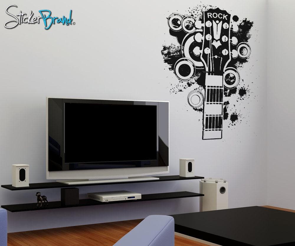 Vinyl Wall Decal Sticker 70's Inspired Guitar #OS_AA139