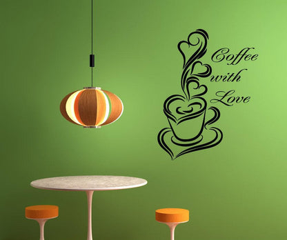 Vinyl Wall Decal Sticker Coffee With Love #OS_AA1420