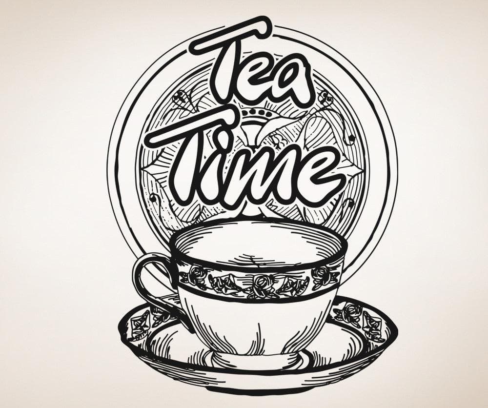 Vinyl Wall Decal Sticker Tea Time #OS_AA1449
