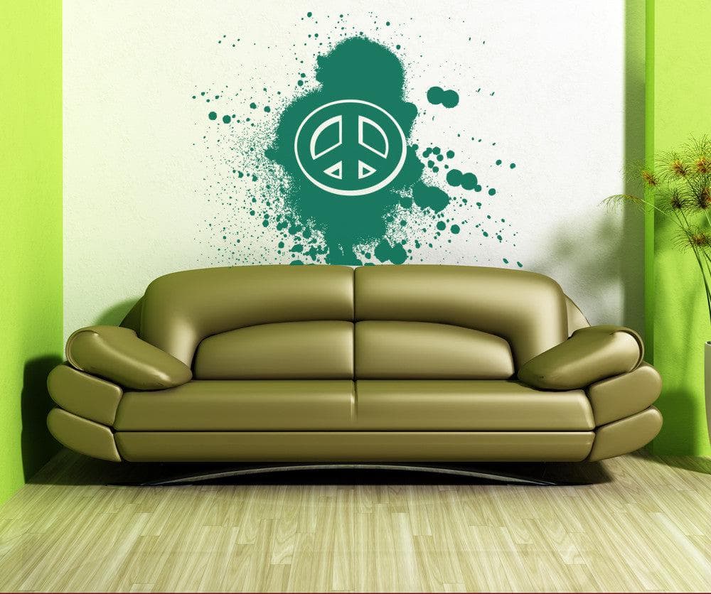 Vinyl Wall Decal Sticker Grunge Peace Sign #OS_AA151