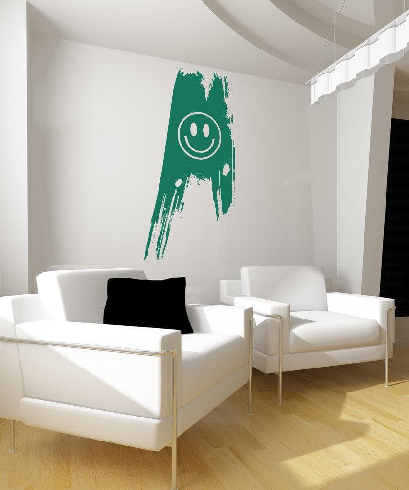 Vinyl Wall Decal Sticker Grunge Smiley Face #OS_AA152