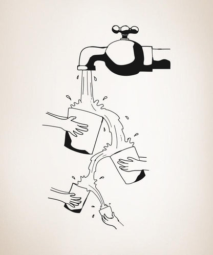 Vinyl Wall Decal Sticker Trickle Down Faucet #OS_AA1539