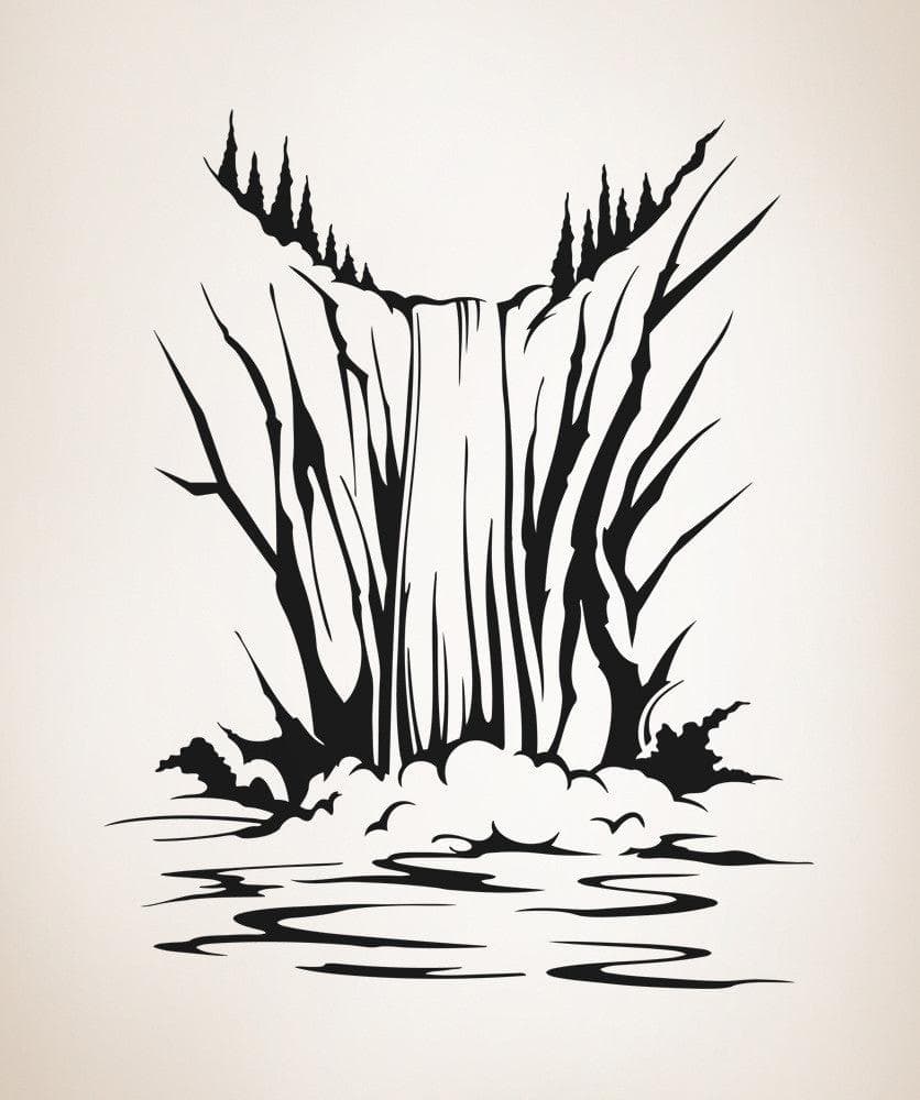 Vinyl Wall Decal Sticker Forest Waterfall #OS_AA1542