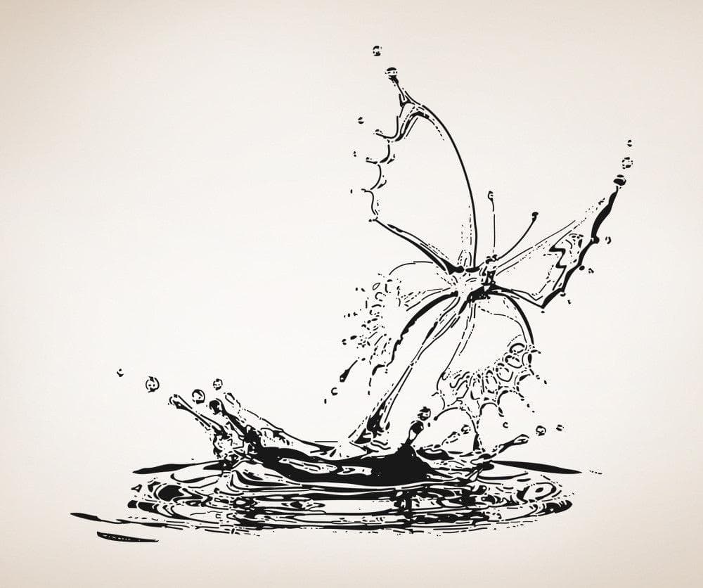 Vinyl Wall Decal Sticker Butterfly Water Drop #OS_AA1547