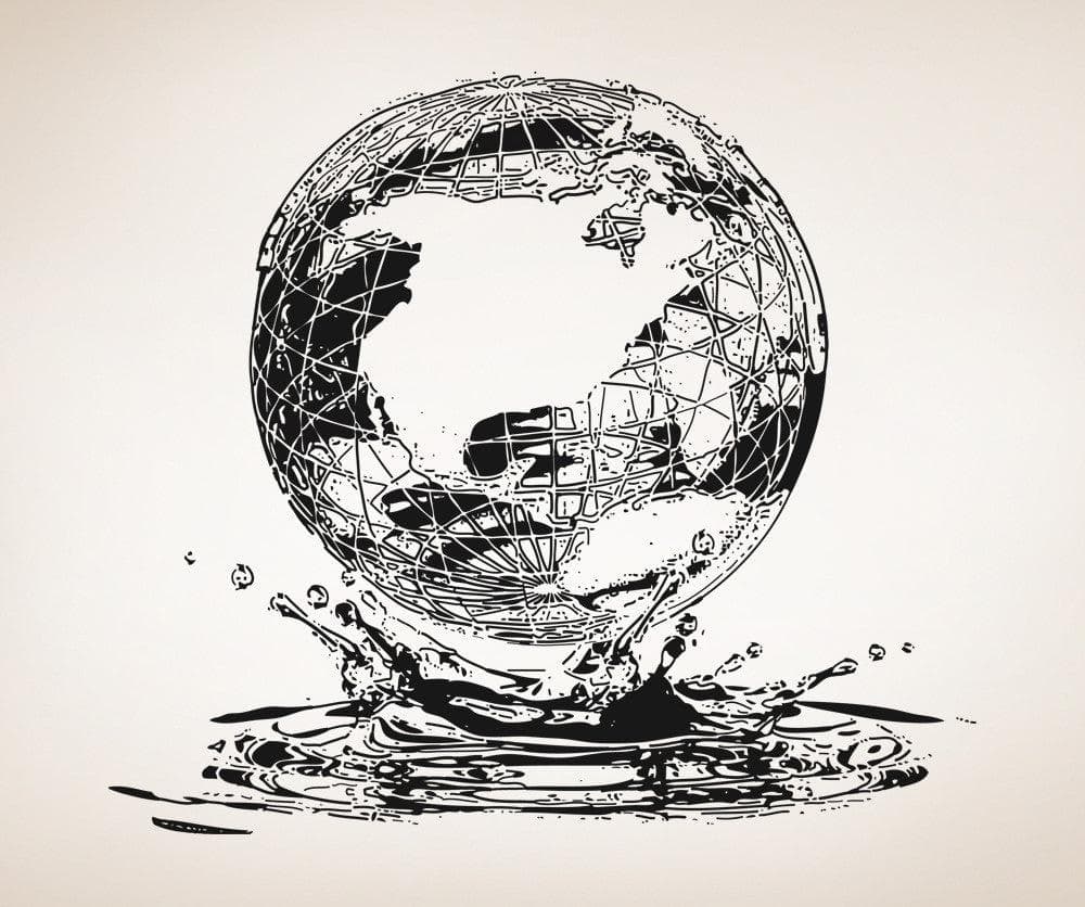 Vinyl Wall Decal Sticker Globe Water Drop #OS_AA1550