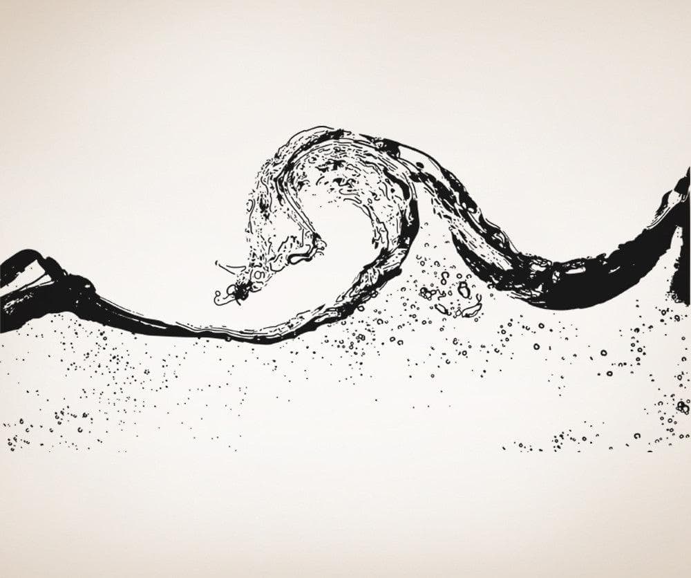 Beach Water Wave Splashing Wall Decal Sticker. #OS_AA1551