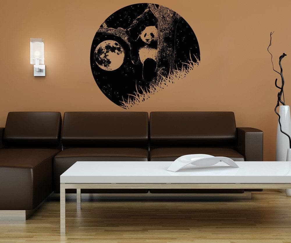 Vinyl Wall Decal Sticker Panda and the Moon #OS_AA1556