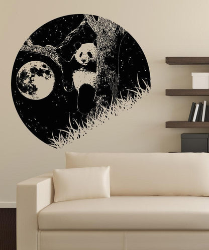 Vinyl Wall Decal Sticker Panda and the Moon #OS_AA1556