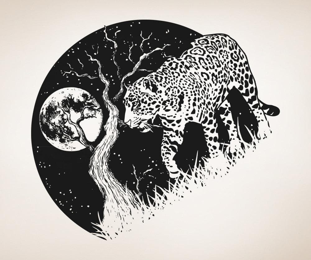 Vinyl Wall Decal Sticker Jaguar at Night #OS_AA1563