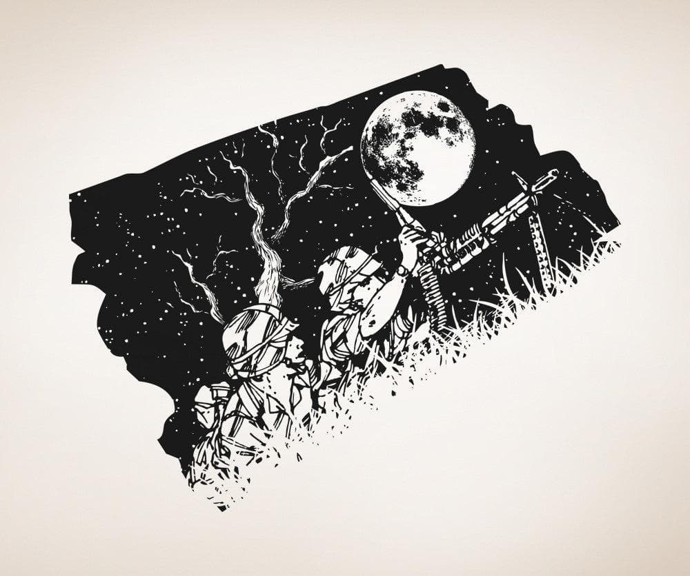 Vinyl Wall Decal Sticker Military Stake Out Night #OS_AA1572